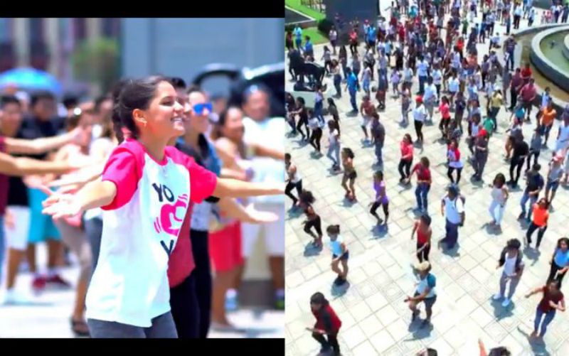 Peruanos fazem grande flashmob para divulgar a Marcha Pela Vida