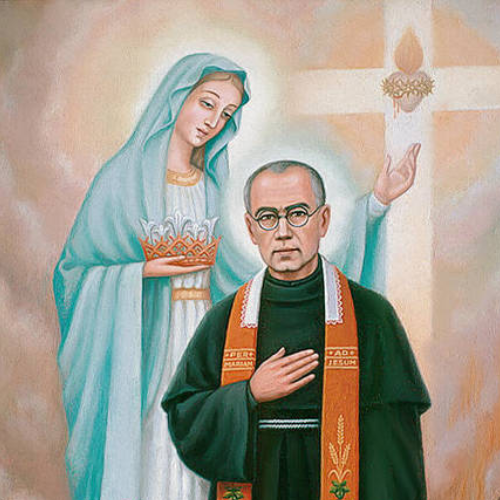 São Maximiliano Kolbe e as duas coroas que a Virgem Maria lhe ofereceu em sonho