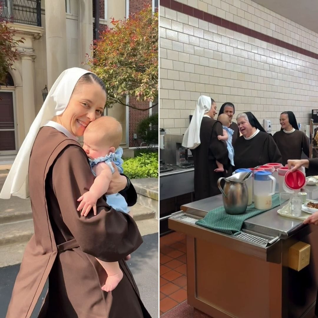 Bebê visita sua tia Freira no convento vídeo viraliza