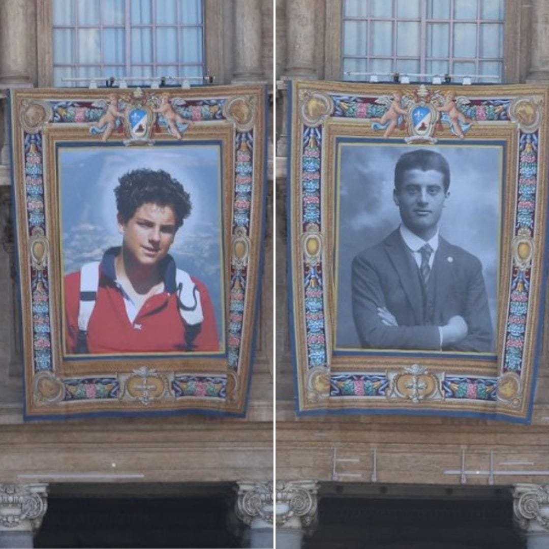Imagens oficiais de Carlo Acutis e Pier Giorgio Frassati são colocadas na Basílica de São Pedro
