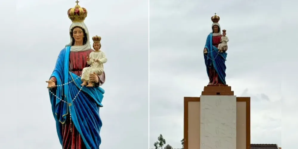 “Ainda mais bela!”: cidade no Paraná celebra imagem restaurada de Nossa Senhora do Rosário