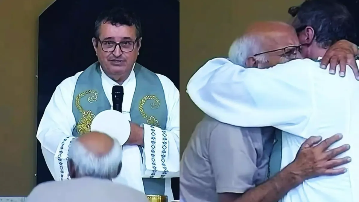 Durante a missa, avô descobre morte do neto e é acolhido por padre no altar