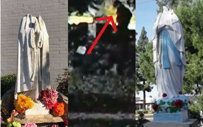 Imagens de Nossa Senhora de Fátima e Lourdes são decapitadas em Igrejas na Califórnia, EUA