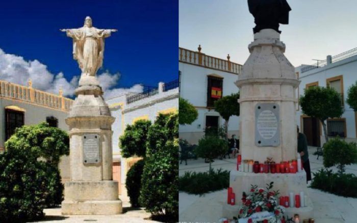Horror: vândalos decapitam monumento do Sagrado Coração de Jesus na Espanha
