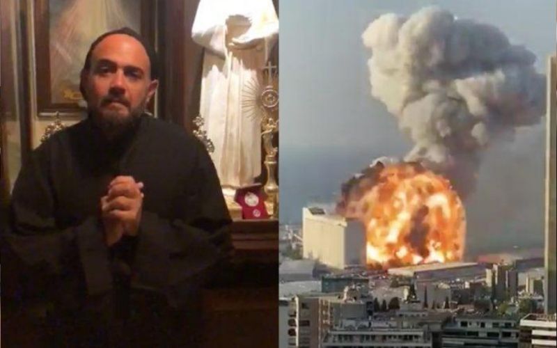 [Vídeo] Padre libanês pede orações após grande explosão em Beirute