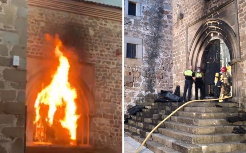 [Vídeo] Igreja do século XIII é atingida por incêndio na Espanha