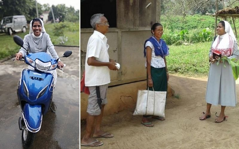 Veloz e missionária! Esta religiosa usa uma moto para evangelizar aldeias na Índia