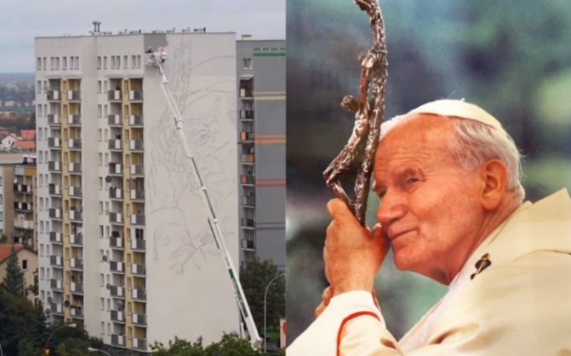 Cidade polonesa cria mural gigante em homenagem a São João Paulo II