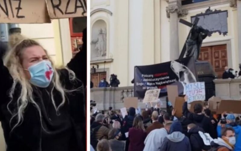 "É guerra": Católicos são violentamente atacados por ativistas pró-aborto na Polônia