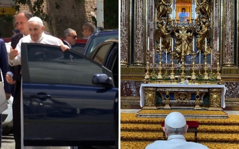Papa Francisco recebe alta do hospital e vai à Basílica rezar pelos enfermos