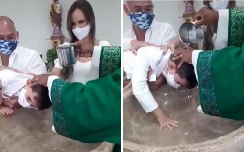 "Tá sabendo batizar não?": diz criança em hilário vídeo de batismo que viralizou