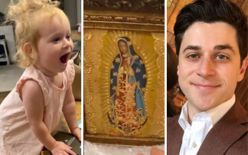 Ator David Henrie surpreende a filha com pintura de Nossa Senhora em vídeo encantador