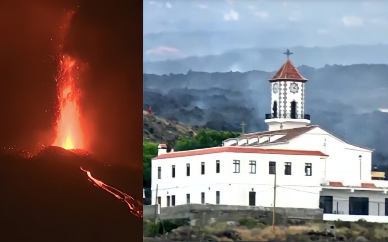 Católicos se mobilizam para salvar igreja de vulcão em erupção na Espanha