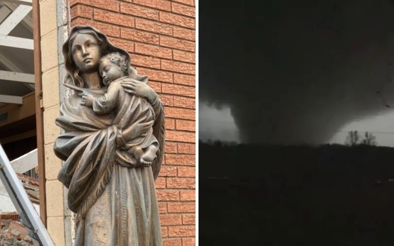 Imagem de Nossa Senhora fica completamente intacta após tornado em cidade dos EUA