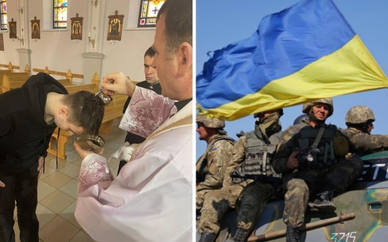 Jovem ucraniano decide ser batizado após ser convocado para a guerra